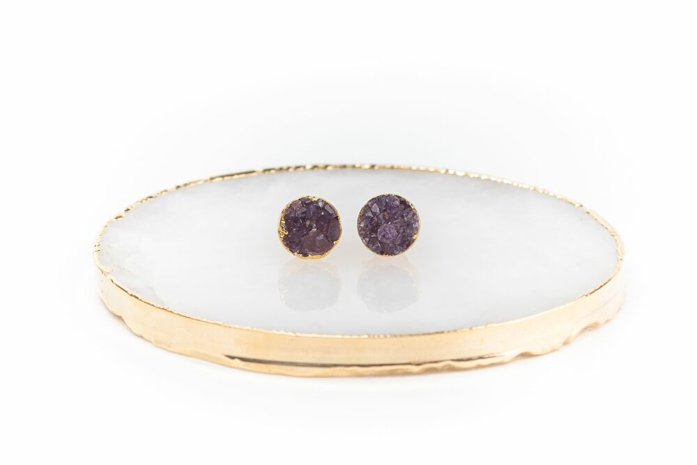 Cercei DILARA Purple Gold - imagine 2