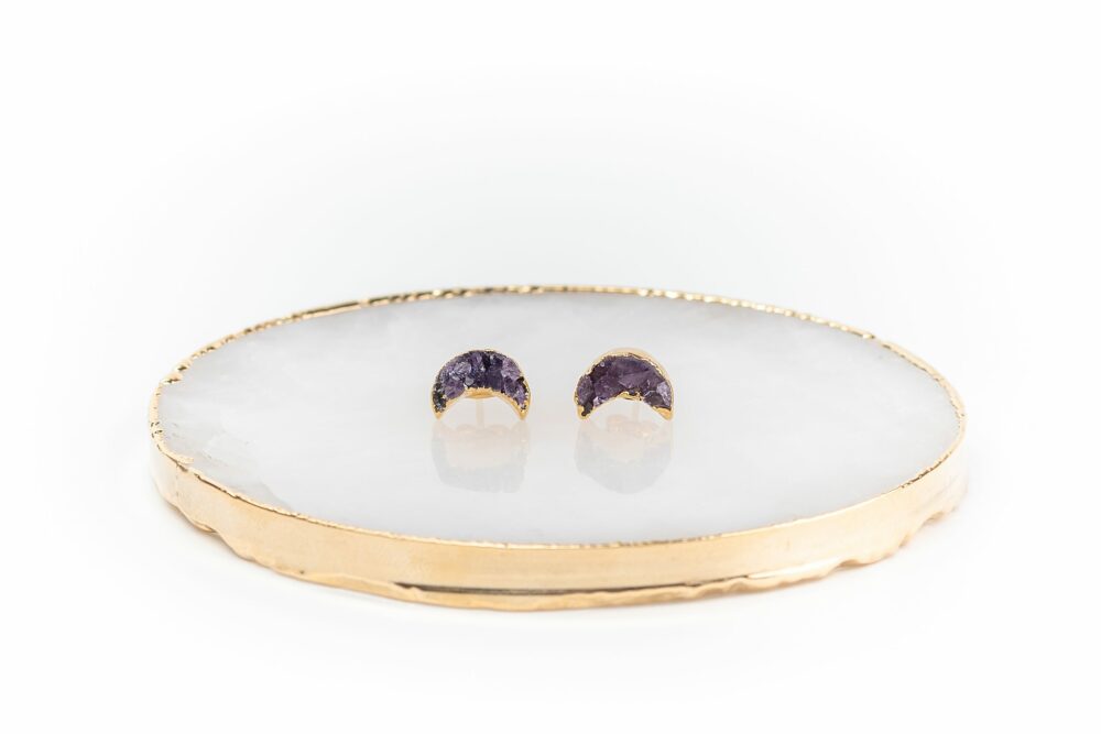 Cercei DILARA Purple Moon Gold - imagine 2